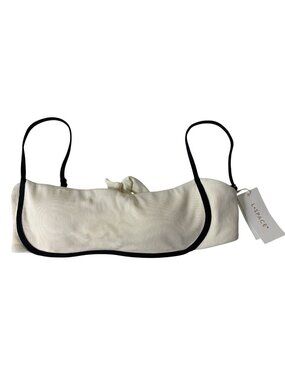 NEW L*Space Hazel Ribbed Bikini Top Cream Black M NWT RHHZT23 Coastal Chic